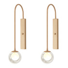 Kit 2 Arandela Parede Globo Duplo Vidro Base Retangular Champ