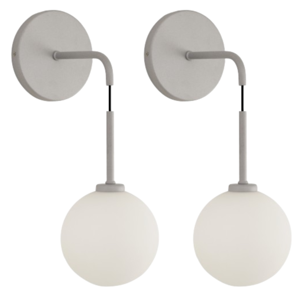 Kit 2 Arandela Parede Luminária Globo Vidro Pendente Lavabo P