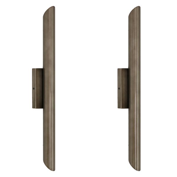 Kit 2 Arandela Parede Tubo Cilindro 2 Fachos Alumínio Bronze