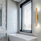 Kit 2 Arandela Parede Tubo Cilindro 2 Fachos Alumínio Dourado