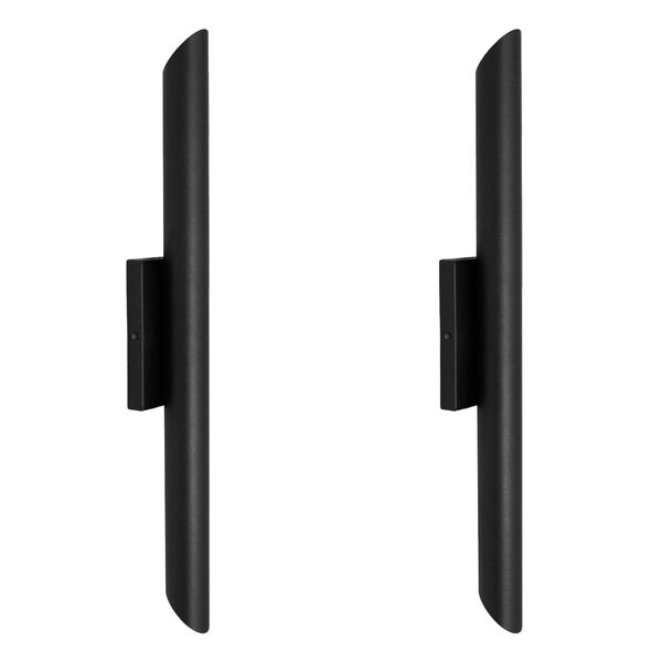 Kit 2 Arandela Parede Tubo Cilindro 2 Fachos Alumínio Preto 5