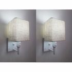 Kit/2 Arandela Quadrada Md-2019 Branco C/ Inter Liga E Desl C