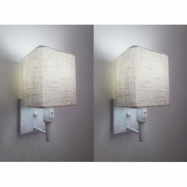 Kit/2 Arandela Quadrada Md-2019 Branco C/ Inter Liga E Desl C