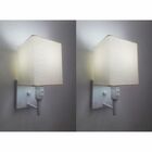 Kit/2 Arandela Quadrada Md-2019 Branco C/ Inter Liga E Desl C