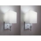 Kit/2 Arandela Quadrada Md-2019 Branco C/ Inter Liga E Desl C