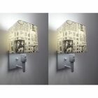 Kit/2 Arandela Quadrada Md-2019 Cinza C/ Inter Liga E Desl Cú