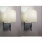 Kit/2 Arandela Quadrada Md-2019 Cinza C/ Inter Liga E Desl Cú