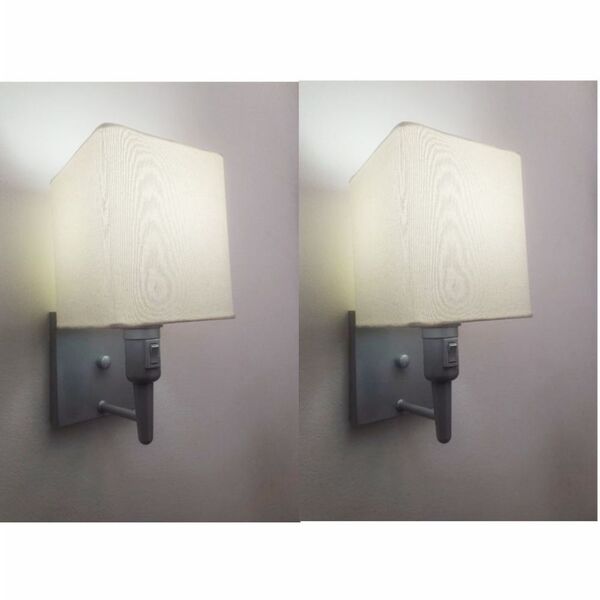 Kit/2 Arandela Quadrada Md-2019 Cinza C/ Inter Liga E Desl Cú