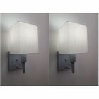 Kit/2 Arandela Quadrada Md-2019 Cinza C/ Inter Liga E Desl Cú