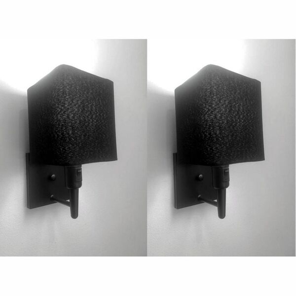 Kit/2 Arandela Quadrada Md-2019 Preto C/ Inter Liga E Desl Cú