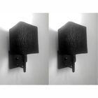 Kit/2 Arandela Quadrada Md-2019 Preto C/ Inter Liga E Desl Cú