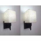 Kit/2 Arandela Quadrada Md-2019 Preto C/ Inter Liga E Desl Cú