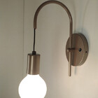 Kit 2 Arandelas Abajur Luminária Parede Botão Cama Bronze