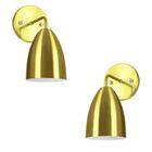 Kit 2 Arandelas Aluminio Vegas Dourado Sala Quarto Corredor