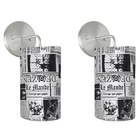 Kit 2 Arandelas Cilíndrica De Cúpula 14x25cm Jornal