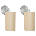 Kit 2 Arandelas Cilíndrica De Cúpula 14x25cm Rosa