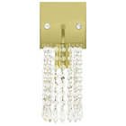 Kit 2 Arandelas Cristal Acril. Clearcrillic Quadrada Dourado