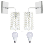 Kit 2 Arandelas De Cristal Acrilico Clearcrillic Quadrada +