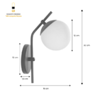 Kit 2 Arandelas Inclinada Jabuticaba Globo Vidro Champagne