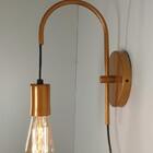 Kit 2 Arandelas Luminária Parede Abajur Interruptor Dourado