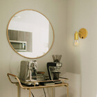 Kit 2 Arandelas Luminária Parede Botão Moderna Cama Dourado