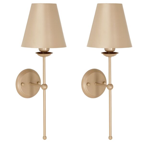 Kit 2 Arandelas Luminária Tocheiro Cúpula Metal Champagne