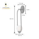 Kit 2 Arandelas Parede Oval Globo Vidro Quarto Sala Dourado