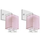 Kit 2 Arandelas Quadrada Cganza Linda Imperdível Rosa