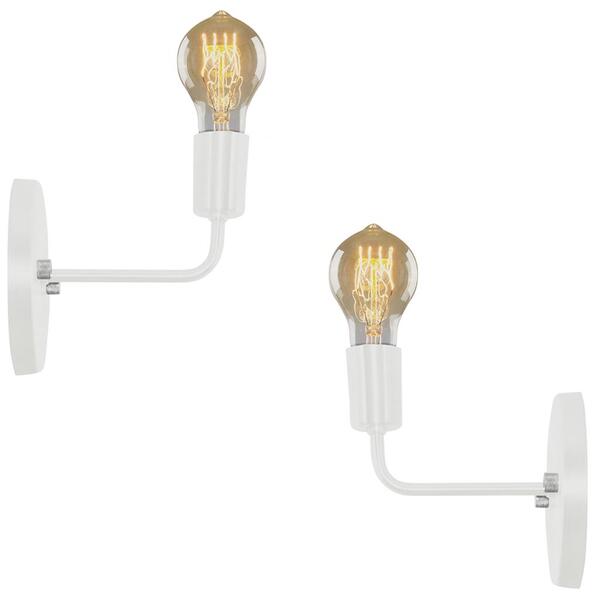 Kit 2 Arandelas Tubo Cilindro Gourmet Alumínio Branco Leroy Merlin