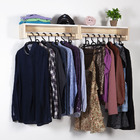 Kit 2 Araras De Parede Cabideiro Lojas Closet Pinus E Branco