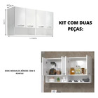 Kit 2 Armario De Cozinha Planejada Aereo Guarda Copos Taças