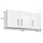 Kit 2 Armários Aéreo 118 Cm 3 Portas Branco Nathy Móveis