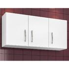 Kit 2 Armários Aéreo 118 Cm 3 Portas Branco Nathy Móveis