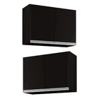 Kit 2 Armários Aéreo De Cozinha Lavanderia 02 Portas Eva 80 C