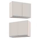 Kit 2 Armários Aéreo De Cozinha Lavanderia 02 Portas Eva 80 C