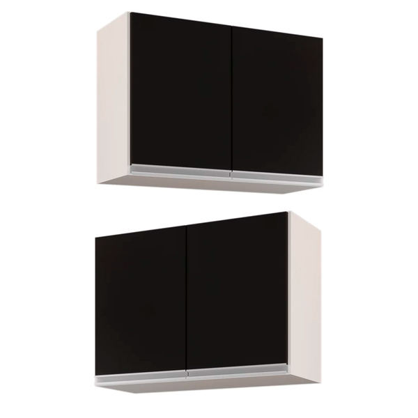 Kit 2 Armários Aéreo De Cozinha Lavanderia 02 Portas Eva Bran