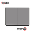 Kit 2 Armários Aéreo De Cozinha Lavanderia 02 Portas Eva Pret