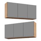 Kit 2 Armários Aéreo De Cozinha Lavanderia 03 Portas Tina 120