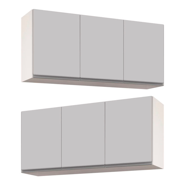 Kit 2 Armários Aéreo De Cozinha Lavanderia 03 Portas Tina 120