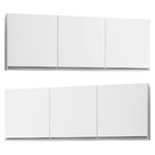 Kit 2 Armários Aéreos 150cm 3 Portas Argélia Branco - Lumil
