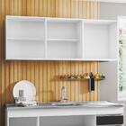 Kit 2 Armários Aéreos 150cm 3 Portas Argélia Branco/preto - L