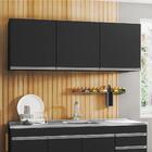 Kit 2 Armários Aéreos 150cm 3 Portas Argélia Preto