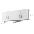 Kit 2 Armários Aéreos 157cm 4 Portas Nathy Móveis Branco