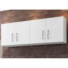 Kit 2 Armários Aéreos 157cm 4 Portas Nathy Móveis Branco
