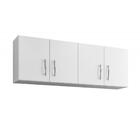 Kit 2 Armários Aéreos 157cm 4 Portas Nathy Móveis Branco