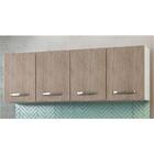 Kit 2 Armários Aéreos 160cm 4 Portas Branco E Castanho