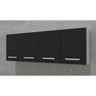 Kit 2 Armários Aéreos Panamá 4 Portas 160cm Branco/preto