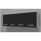 Kit 2 Armários Aéreos Panamá 4 Portas 160cm Branco/preto