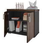 Kit 2 Armários Balcão Multiuso Escritório 2 Portas Atria Exec