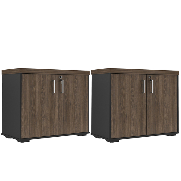 Kit 2 Armários Balcão Multiuso Escritório 2 Portas Atria Exec